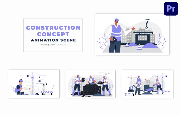 Construction Concept Vector Design Artwork Animation Scene